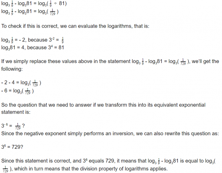 properties of logarithms assignment active